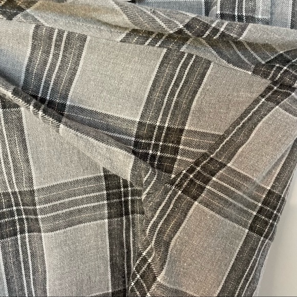 Adriano Goldschmied AG Kids Flannel Button Down Size XL Raw Hem Casual Plaid - Picture 8 of 14